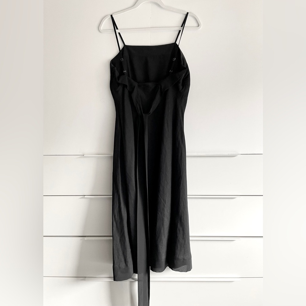 Deane & White Vintage Square Neck Cottagecore Black Linen Dress - Picture 2 of 9